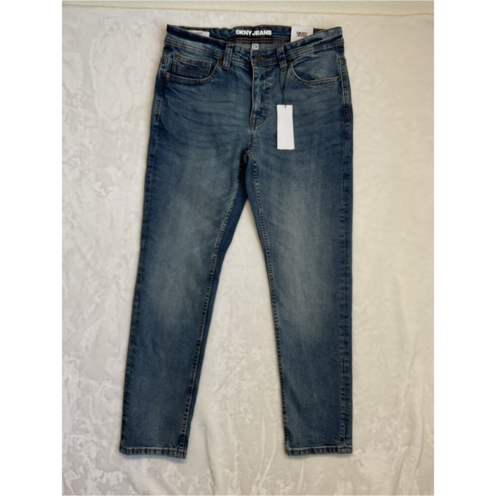 Dkny Men's Slim Fit Stretch Faded Blue Jeans size W32 x L30